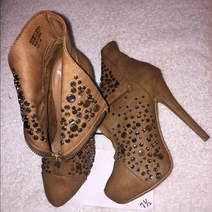 Studded, cuff booties